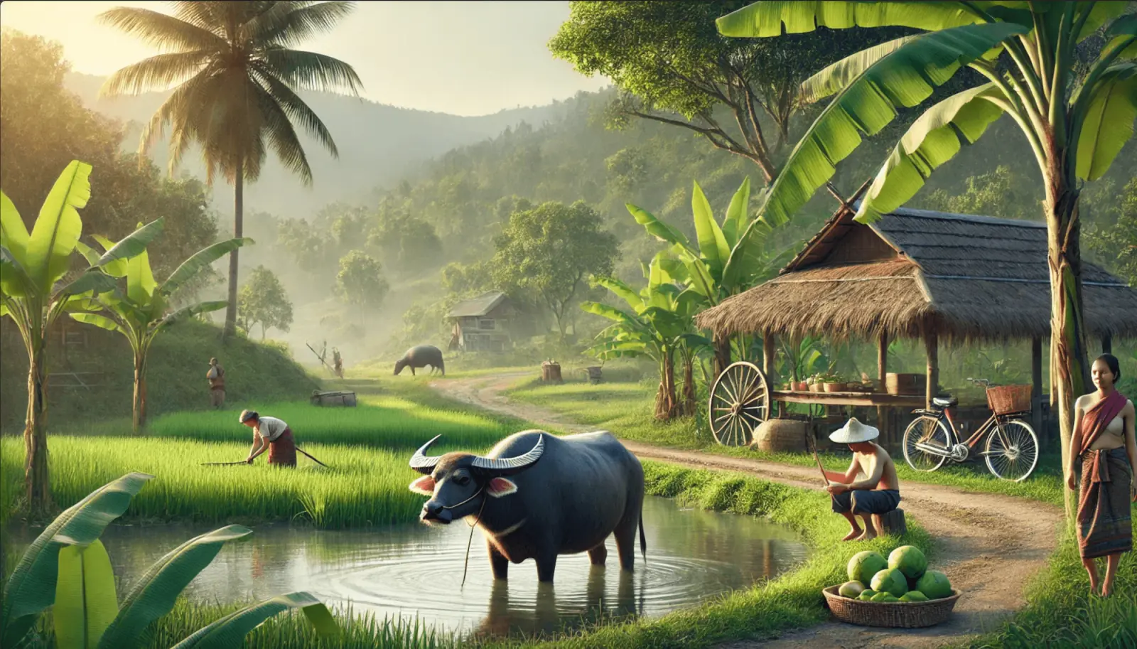 Animals on the road in Northern Thailand